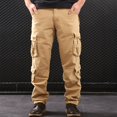 thumbnail image 1 of Fnnxeal Fleece Tactical Softshell Cargo Pants for Men Windproof Waterproof Multi Pockets Outdoor Hiking Climbing Baggy Fleece Trouser Khaki Pants for Men Size 40, 1 of 8