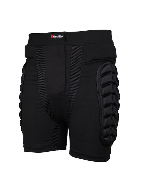 Herobiker Motorcycle Protective Shorts Mens Padded Shorts with Hip Thigh Padding Breathable Mesh Base Layer,Size L