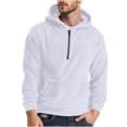 thumbnail image 1 of Fnnxeal Hoodies Sweatshirts for Men, Casual Big and Tall Shirts Zipper Fall Winter Long Sleeve Shirt with Pocket Mens White Blouse Size M, 1 of 8