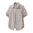 thumbnail image 1 of Fnnxeal Men Button Down Shirt Hawaiian Short Sleeve Casual Collared Summer Beach Coffee Shirts for Men Size XL, 1 of 4
