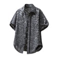 thumbnail image 1 of Fnnxeal Men Button Down Shirt Short Sleeve Summer Casual Collared Beach Hawaiian Dark Gray Shirts for Men Size XL, 1 of 4