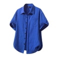 thumbnail image 1 of Fnnxeal Men Button Down Shirt Short Sleeve Summer Casual Hawaiian Collared Beach Blue Shirts for Men Size 2XL, 1 of 4