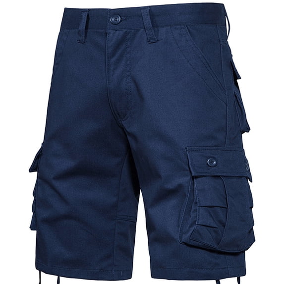 Fnnxeal Men’s 100% Cotton Relaxed Fit Cargo Shorts | Multi-Pocket Utility Shorts for Work Hiking Casual Outdoor | Navy,Size 2XL