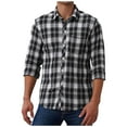 thumbnail image 1 of Fnnxeal Men's Big & Tall 2XL Black Plaid Shirt, Stretchy Button-Down Long Sleeve, Durable & Versatile for Multi-Season, Work/Casual, 1 of 8