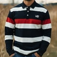 thumbnail image 1 of Fnnxeal Men's Big & Tall Red 5XL Long Sleeve Polo Shirt - Polyester Classic Collar with Flag Embroidery, Comfortable Versatile for Casual/Work/Daily, 1 of 3