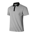 thumbnail image 1 of Fnnxeal Men's Classic Short Sleeve Polo Shirt - Gray, Size L - Polyester, Wrinkle Resistant, Durable, Easy Care - Versatile for Daily/Office/Golf, 1 of 3