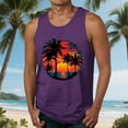 thumbnail image 1 of Fnnxeal Men's Lightweight Polyester Tank Top Sleeveless Print Casual Summer Breathable Tank Top for Men Purple, 1 of 5