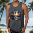 thumbnail image 1 of Fnnxeal Men's Lightweight Polyester Tank Top Sleeveless Summer Casual Print Breathable Tank Top for Men Gray, 1 of 5