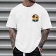 thumbnail image 1 of Fnnxeal Men's S Size Tropical Sunset Graphic T-Shirt - White, Stretchy Quick-Drying Casual Tee for Vacation & Daily Wear, 1 of 4
