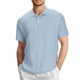 thumbnail image 1 of Fnnxeal Men's Stretchy Polo Shirt - Sky Blue, L - Polyester Spandex Blend, Wrinkle Free, Quick Dry, Textured Classic Fit for Casual, Golf & Daily Wear, 1 of 6