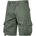 thumbnail image 1 of Fnnxeal Mens 100% Cotton Relaxed Fit Cargo Shorts with Multi-Pockets | Casual Utility Shorts for Everyday Outdoor Work | Army Green,Size 2XL, 1 of 5