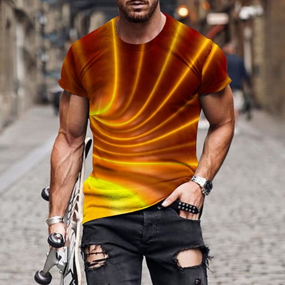 Fnnxeal Mens 3D Galaxy Print T-Shirt Black Slim Fit Novelty Space Tee Moisture Wicking Big and Tall 5XL,Size L