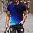 thumbnail image 1 of Fnnxeal Mens 3D Galaxy Print T-Shirt Blue Muscle Fit Short Sleeve Crew Neck Cosmic Astronomy Tee for Workout Casual Streetwear,Size 4XL, 1 of 5