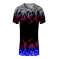 thumbnail image 1 of Fnnxeal Mens 3D Red Flame Smoke T-Shirt Short Sleeve Crew Neck Abstract Print Summer Casual Streetwear Novelty Tee,Size L, 1 of 3
