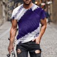 thumbnail image 1 of Fnnxeal Mens 3D T-Shirt Purple Abstract Gradient Print Color Block Moisture Wicking Quick Dry Stretch Short Sleeve Crew Neck Tee Big and Tall up to 7XL,Size M, 1 of 4