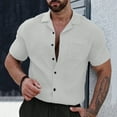 thumbnail image 1 of Fnnxeal Mens Casual Button Down Shirts, Summer Shirt for Men Solid Breathable Shirts Men's Shirt with Short Sleeves Collared White XL, 1 of 6
