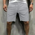 thumbnail image 1 of Fnnxeal Mens Cotton Blend Drawstring Shorts Relaxed Fit Raw Hem Elastic Waist Active Lounge Casual Shorts Gray,Size L, 1 of 6