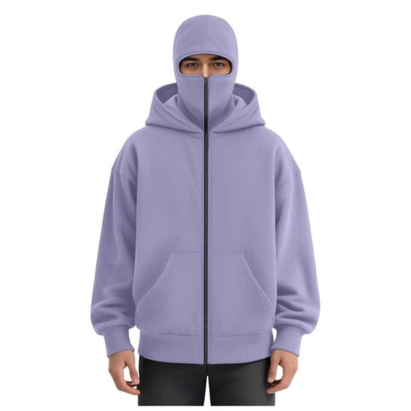 Fnnxeal Mens Fall Jackets Long Sleeves Hoodide Outwear Multi-Pockets Casual Fleece Rose Gold Jackets for Men Size S