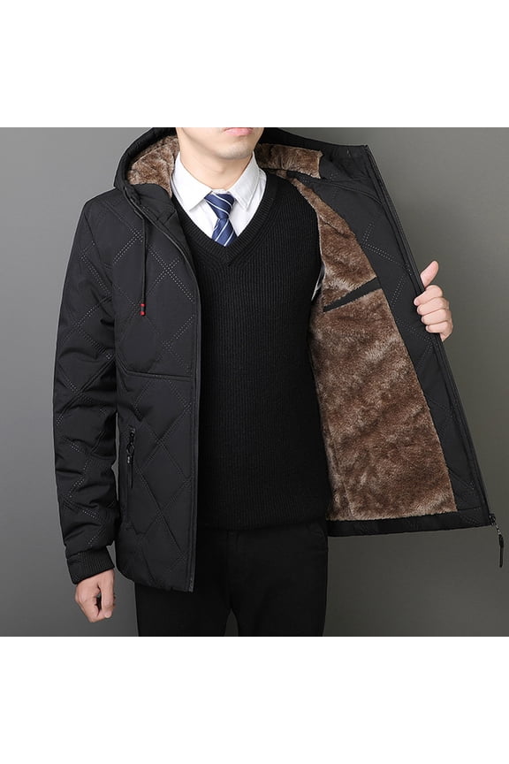 Mens Fall Jackets Twill Outwear Multi-Pockets Long Sleeves Casual Hoodide Black Jackets for Men Size 5XL