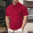 thumbnail image 1 of Fnnxeal Mens Fashion Polo Shirt Slim Fit Short Sleeve Wine Red Quick Dry Moisture Wicking Performance Wrinkle Free Casual Summer Top,Size M, 1 of 6