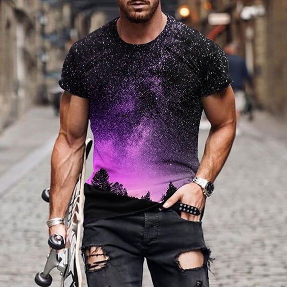 Fnnxeal Mens Graphic T-Shirt Neon Yellow Abstract Glitch 3D Print Urban Streetwear Muscle Fit Performance Moisture Wicking Crewneck Sizes M-5XL,Size 2XL