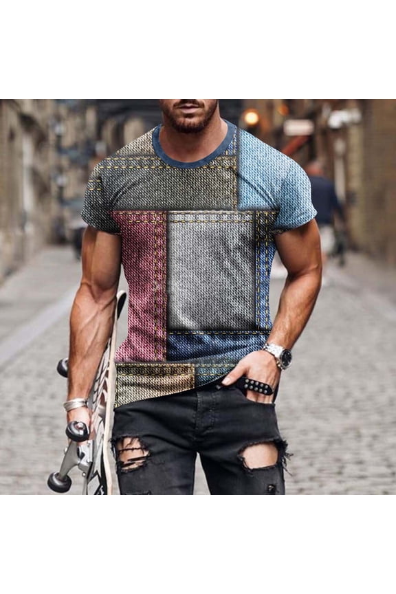 Mens Graphic Tee Streetwear Slim Fit Short Sleeve Crew Neck Drip Print T-Shirt White Moisture Wicking,Size XL