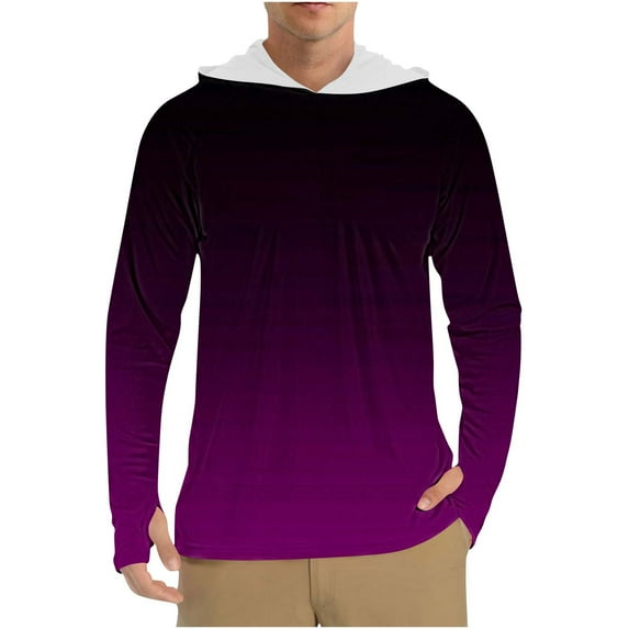 Fnnxeal Mens Hoodies Sweatshirts, Big and Tall Shirts Long Sleeve Shirt with Pocket Casual Fall Winter Outdoor Purple Blouse for Men Size 2XL