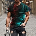 thumbnail image 1 of Fnnxeal Mens Light Blue 3D T-Shirts Abstract Print Big and Tall Cotton Polyester Blend Short Sleeve Streetwear Crewneck Graphic Tee,Size L, 1 of 5