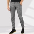 thumbnail image 1 of Fnnxeal Mens Mid Waist Chinos Pants- Business Slim Fit Daily Lightweight Long Pants Dark Gray Pants for Men Size 3XL, 1 of 6
