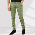 thumbnail image 1 of Fnnxeal Mens Mid Waist Chinos Pants- Daily Slim Fit Business Lightweight Long Pants Green Pants for Men Size 2XL, 1 of 6
