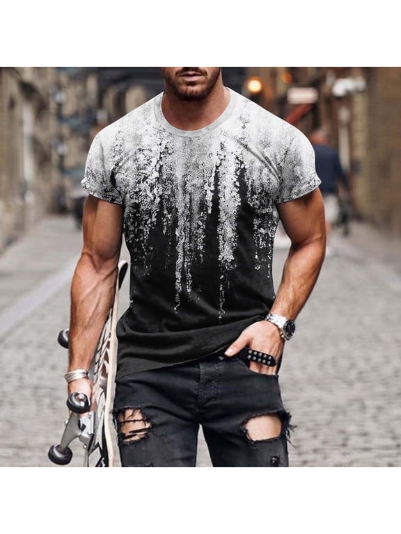 Mens Muscle Fit Geometric Color Block T-Shirt Green Ringer Tee Short Sleeve Streetwear Graphic Top Plus Size up to 7XL,Size 3XL