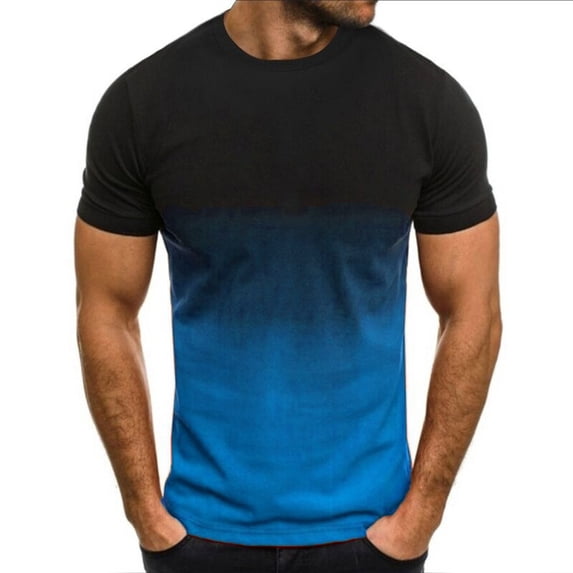 Fnnxeal Mens Muscle Fit T-Shirts Brown Ombre Gradient Athletic Crewneck Moisture Wicking Quick Dry 4-Way Stretch Tee 5 Pack,Size 2XL