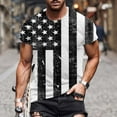 thumbnail image 1 of Fnnxeal Mens Patriotic American Flag T-Shirt 4th of July Vintage Tee Breathable Short Sleeve Summer Top up to 7XL Blue,Size 2XL, 1 of 5