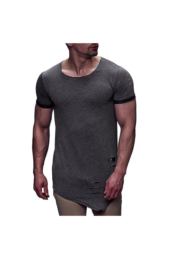 Mens Performance Shirt Quick Dry Moisture Wicking Short Sleeve Athletic Tops Gym Baselayer Training T-Shirt Breathable Polyester Spandex Navy,Size S
