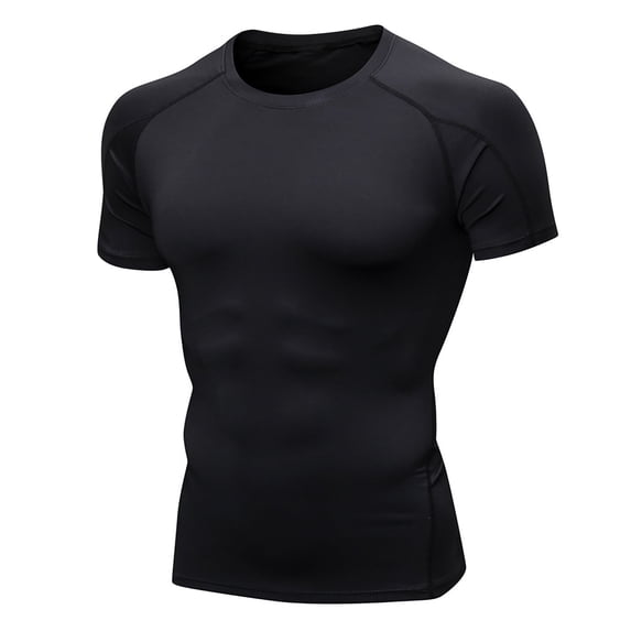 Fnnxeal Mens Performance Shirt Quick Dry Moisture Wicking Short Sleeve Athletic Tops Gym Baselayer Training T-Shirt Breathable Polyester Spandex Orange,Size L