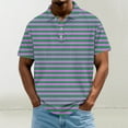 thumbnail image 1 of Fnnxeal Mens Performance Golf Polo Shirt Navy Blue Striped Moisture Wicking Quick Dry 4-Way Stretch 95 Polyester 5 Spandex Short Sleeve Side Slit Regular Fit M-4XL,Size XL, 1 of 5