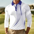 thumbnail image 1 of Fnnxeal Mens Polo Shirts Breathable Casual Long Sleeve Fall Winter Collar Dark Blue Polo Shirts for Men Size M, 1 of 3