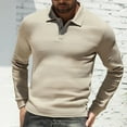 thumbnail image 1 of Fnnxeal Mens Polo Shirts Casual Fall Winter Long Sleeve Collar Breathable Khaki Polo Shirts for Men Size XL, 1 of 9