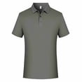 thumbnail image 1 of Fnnxeal Mens Polo Shirts Casual Summer Short Sleeve Button Solid Collared Polo Gray Shirts for Men Size 2XL, 1 of 5