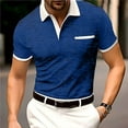 thumbnail image 1 of Fnnxeal Mens Polo Shirts, Lightweight Solid Collared Summer Casual Shirt With Short Sleeves Shirt for Men Blue, 1 of 6
