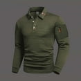 thumbnail image 1 of Fnnxeal Mens Polo Shirts Long Sleeve Casual Fall Winter Collar Breathable Army Green Polo Shirts for Men Size 3XL, 1 of 7