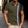 thumbnail image 1 of Fnnxeal Mens Polo Shirts Print Casual Short Sleeve Collared Summer Golf Army Green Polo Shirts for Men Size M, 1 of 4