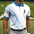 thumbnail image 1 of Fnnxeal Mens Polo Shirts Short Sleeve Collared Graphic Golf Summer Casual Polo Blue Shirts for Men Size L, 1 of 6