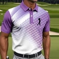 thumbnail image 1 of Fnnxeal Mens Polo Shirts Short Sleeve Graphic Collared Summer Casual Golf Polo Purple Shirts for Men Size S, 1 of 7
