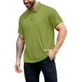 thumbnail image 1 of Fnnxeal Mens Polo Shirts Short Sleeve Solid Collared Casual Button Summer Green Polo Shirts for Men Size S, 1 of 7