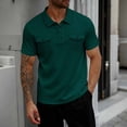 thumbnail image 1 of Fnnxeal Mens Polo Shirts Short Sleeve Waffle Summer Solid Collared Casual Polo Army Green Shirts for Men Size M, 1 of 9