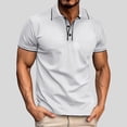 thumbnail image 1 of Fnnxeal Mens Polo Shirts, Solid Big and Tall Shirt Button Casual Collared Summer White Polo Shirts for Men Size L, 1 of 8