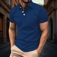 thumbnail image 1 of Fnnxeal Mens Polo Shirts, Summer Casual Shirt With Short Sleeves Collared Solid Lightweight Shirt for Men Navy, 1 of 8