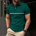 thumbnail image 1 of Fnnxeal Mens Polo Shirts, Summer Short Sleeve Casual Button Lightweight Army Green Polo Shirts for Men Size 3XL, 1 of 3