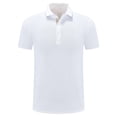 thumbnail image 1 of Fnnxeal Mens Polo Shirts, Summer Short Sleeve Lightweight Button Casual White Polo Shirts for Men Size 2XL, 1 of 3